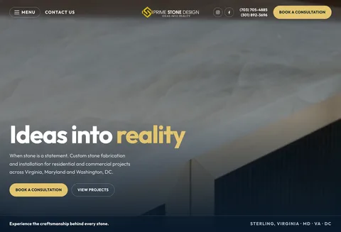 Prime Stone Design, live Smart Website by SWATS