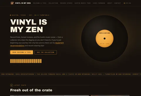Vinyl Is My Zen, live Smart Website by SWATS